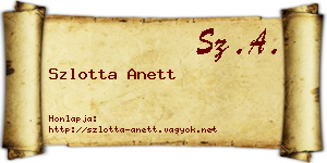 Szlotta Anett névjegykártya